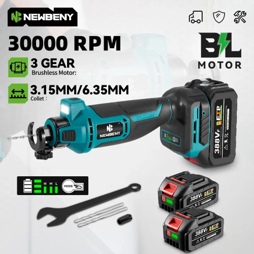Imagen de Herramienta Inalámbrica de Corte para Paneles de Yeso y Madera con 3 Engranajes, Sin Escobillas, Compatible con Baterías Makita