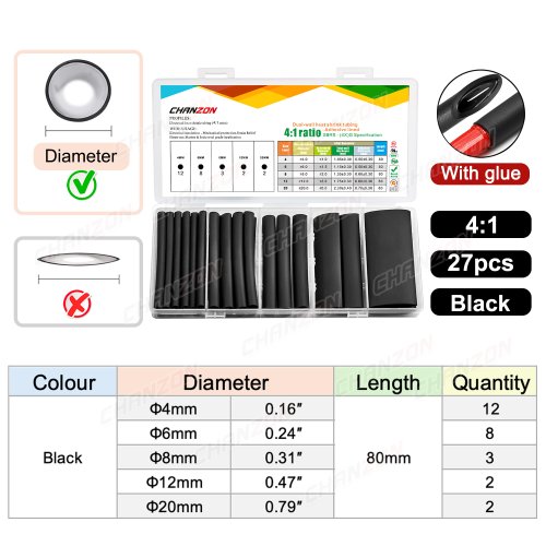 Image de Kit de Tubes Thermorétractables 300 Pièces - Protection Câbles Électriques