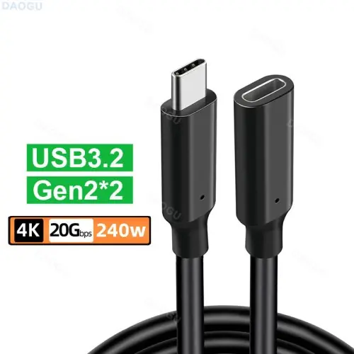 Image de Câble USB-C 20Gbps 4K 60Hz - Charge & Données 240W