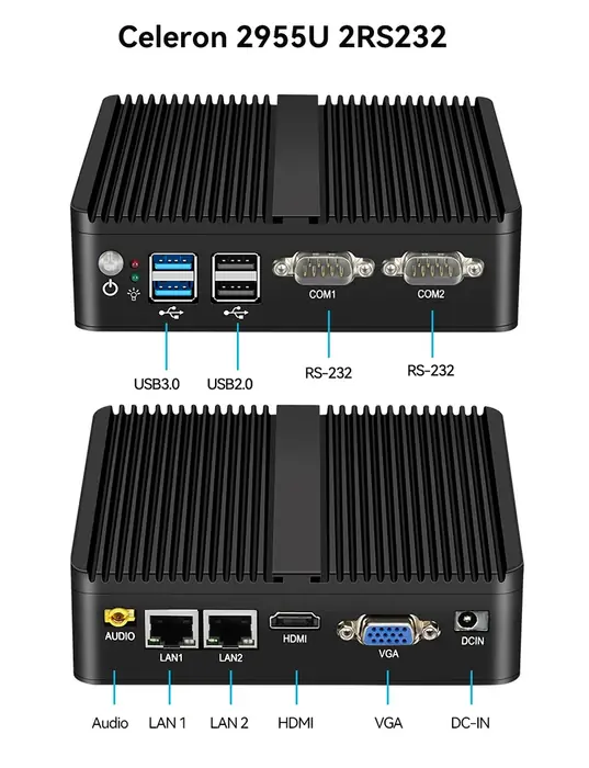 Image de Mini PC Industriel Silencieux avec Celeron J6412 & Core i3