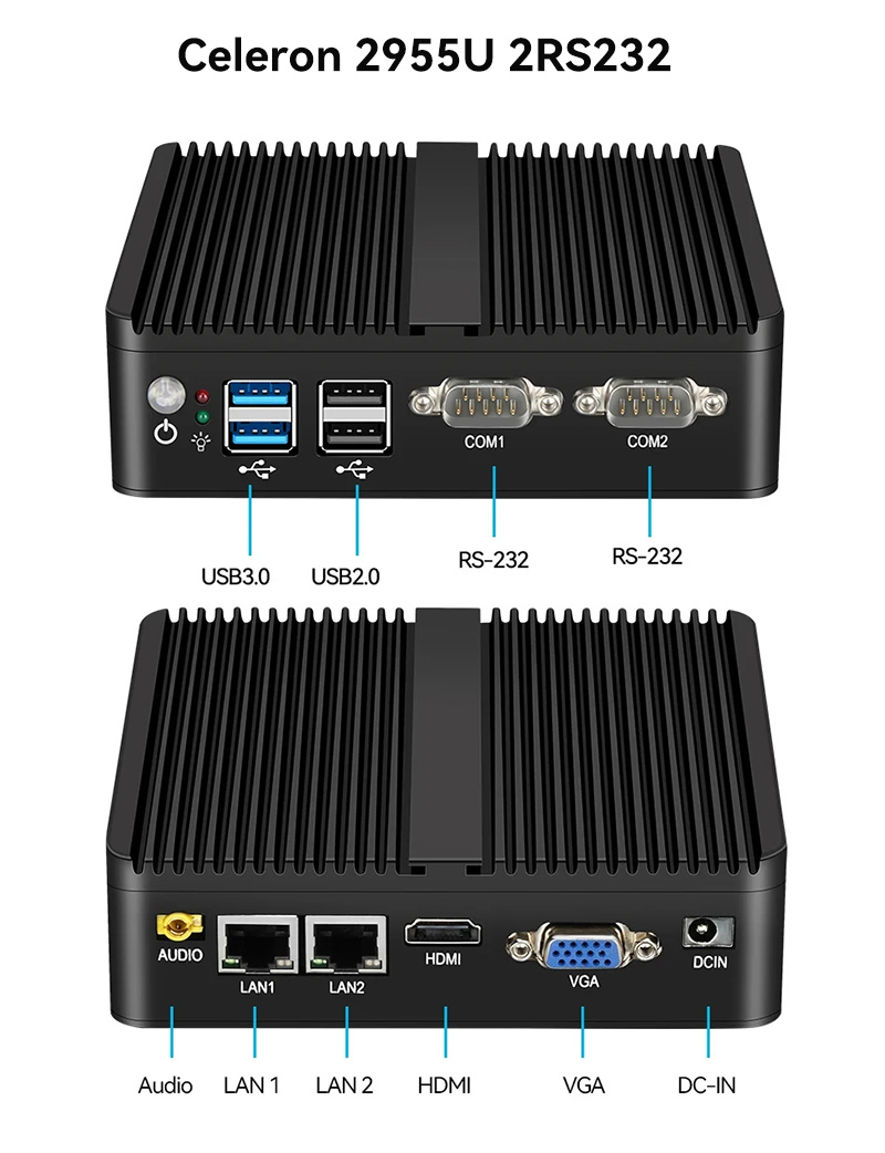 Image de Mini PC Industriel Silencieux avec Celeron J6412 & Core i3