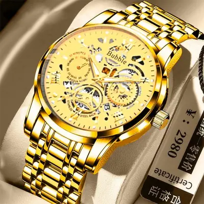 Image de Montre Homme Luxe Étanche - Design Élégant & Quartz Précis