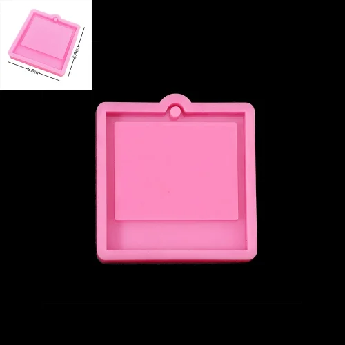 Immagine di Cornice per foto Stampo portachiavi in resina epossidica Stampo in silicone per ciondolo targhetta per cani gatto per colata fai-da-te Artigianato Creazione di gioielli Accessori