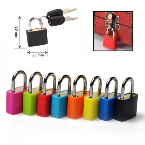 Imagen de Pequeño mini candado de acero fuerte de alta calidad, maleta de viaje, candado para diario, equipaje, mochila escolar, candado de seguridad antirrobo, 2 llaves