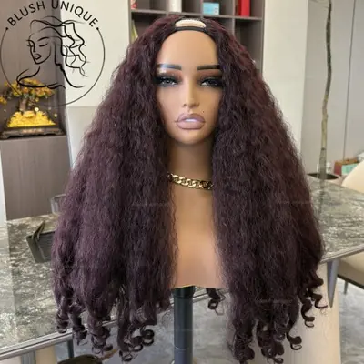 Image de Perruque Afro Bouclée Raie en V - Synthétique Rebondissant