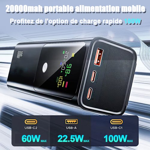 Image de PowerBank 20000mAh Ultra-Rapide avec Affichage LED