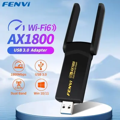 Image de Adaptateur WiFi 6 USB 1800Mbps - Connexion Ultra Rapide