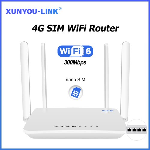 Immagine di Router WiFi 4G con SIM e WiFi 6 - Velocità Alta Fino a 300 Mbps