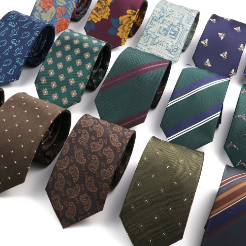 Image of Elegant Blue and Red Striped Floral Animal Print Skinny Tie for Men – Perfect for Weddings, Parties, Formal Dinners & Groom Attire