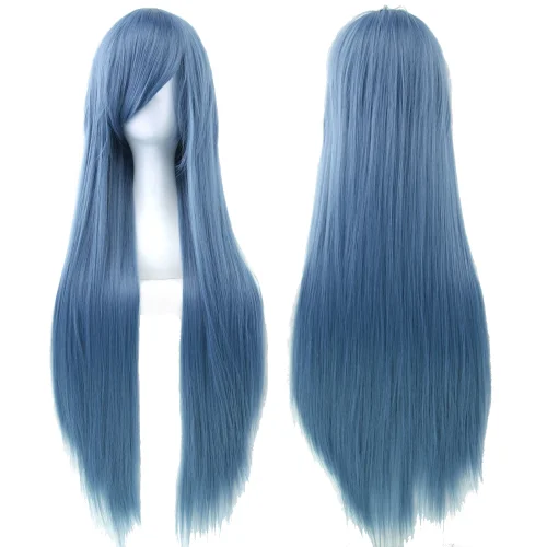Afbeelding van Soowee Lang Synthetisch Haar Wit Paars Cosplay Pruiken Party Zwart Haar Rechte Pruik Haarstukje voor Vrouwen
