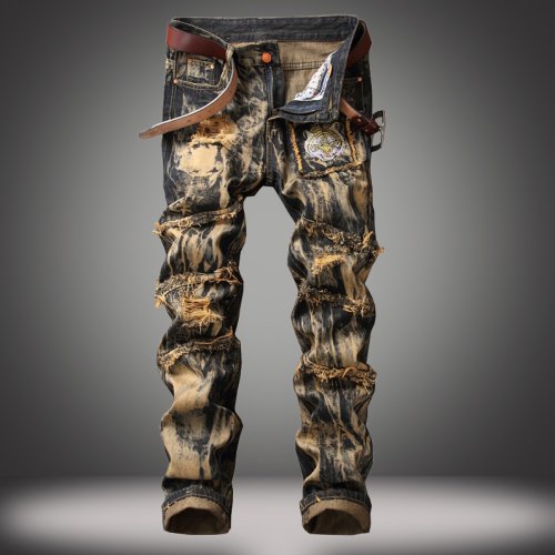 Imagen de Vaqueros Vintage Rectos para Hombre con Estilo Urbano