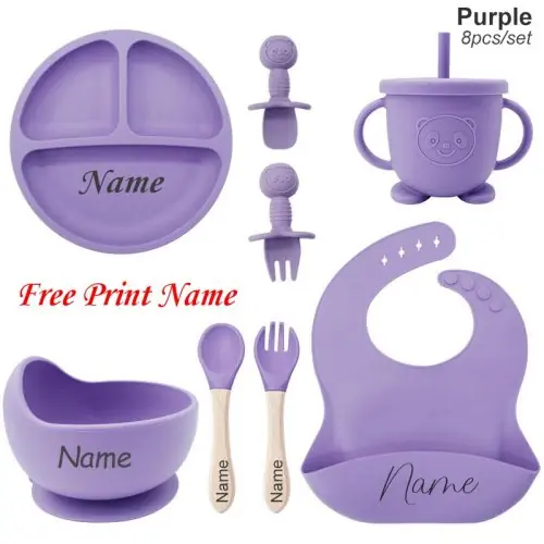 Image de Vaisselle Bébé Personnalisée - Ensemble Alimentation Silicone
