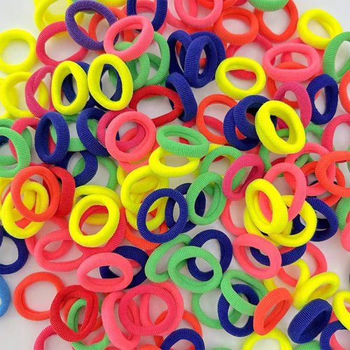 Zdjęcie 200/1000 szt. Gumki do włosów dla dziewczynek, kolorowe nylonowe scrunchie, gumki recepturki, elasty...