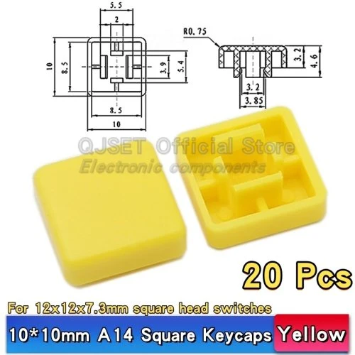 A14 10x10mm geel