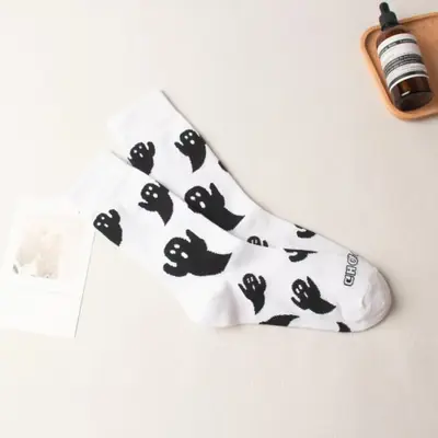 Image de Chaussettes fantômes Halloween - Coton chaud mi-mollet unisexe