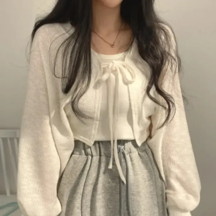 Image de Cardigan Blanc Été Protection Solaire