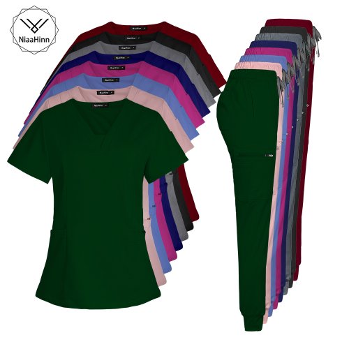 Afbeelding van Groothandel Arts Verpleegkundige Scrubs Uniform Sets Verpleging Medische Mondtandarts Operatiekamer Chirurgische Uniformen Schoonheidssalon Scrub Pak