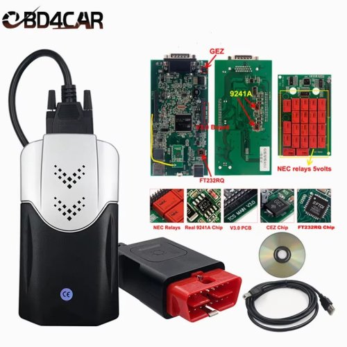 Imagen de Escáner Multidiag Pro para Coches y Camiones con Bluetooth OBD2, TCS Pro VCI v3.0, Versión Actualizada 2024, Compatible con 2PCB NEC Relay Real 9241A