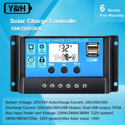 Image de Régulateur Solaire 12V/24V avec USB et Affichage LCD