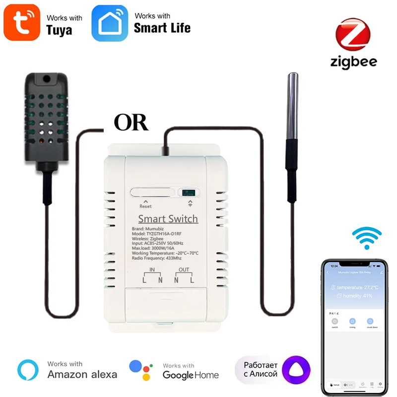Bild von Smart Zigbee-Schalter mit Temperatur- und Feuchtesensor