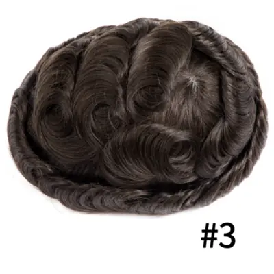 Image de Toupet Naturel Bouclé pour Hommes - Base en PU Ultra-Réaliste