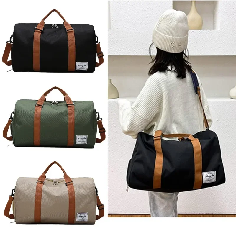 Imagen de Bolsa Deportiva Multifuncional de Lona para Gimnasio, Viajes y Fin de Semana – Bandolera Portátil con Compartimentos Organizadores