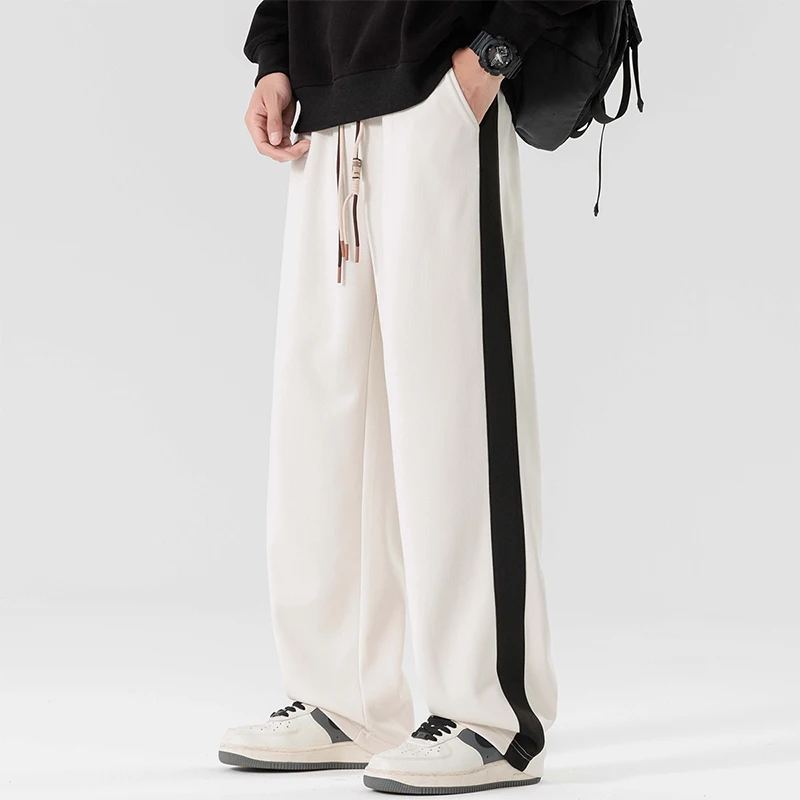 Imagen de Pantalones de gran tamaño 6XL 7XL 8XL para hombre, pantalón recto de pierna ancha, pantalones elásti...