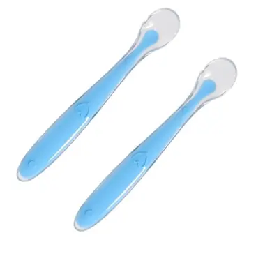Cuillères d'Apprentissage en Silicone pour Bébé - Ensemble 2 Pièces