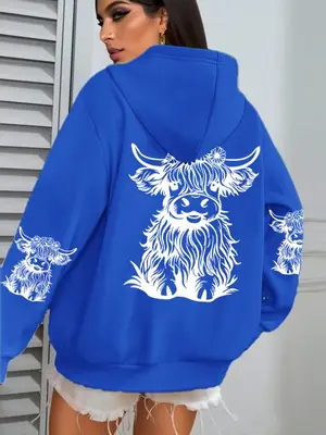 Image de Sweat à Capuche Vache Mignon - Style Y2K