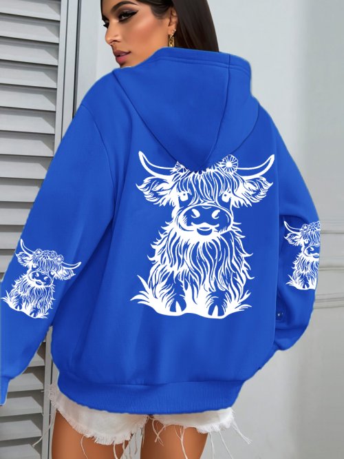 Image de Sweat à Capuche Vache Mignon - Style Y2K