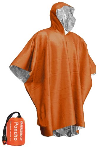 Bild von Notfall-Wasserdichter Regenmantel aus Aluminium-Folie – Einweg-Poncho mit Kälteisolierung für Outdoor-Überleben, Camping und Notfälle