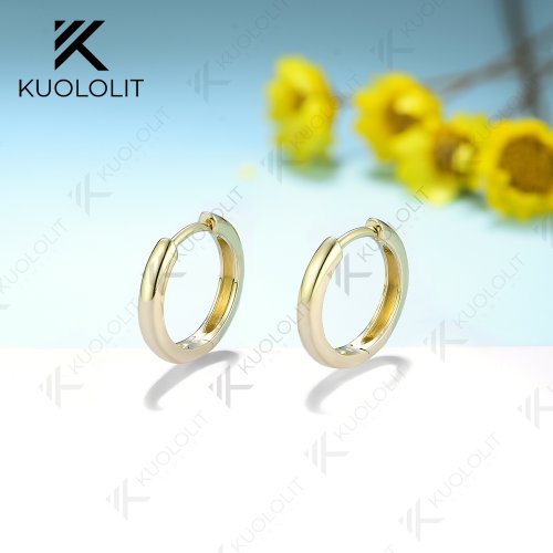 Imagen de Pendientes de Aro Clásicos para Mujer en Oro Macizo 18K, 14K y 10K - Joyas Elegantes para Compromiso, Aniversario, Navidad y Regalos Especiales