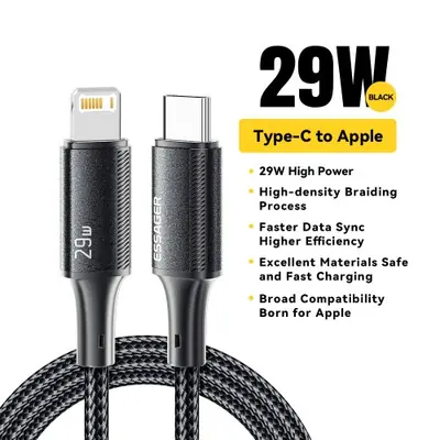 Image de Câble USB-C 29W pour iPhone, iPad & MacBook - Charge Rapide