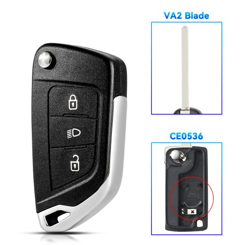 Imagen de KEYYOU para Citroen С2 C4 С3 С5 C6 para Peugeot 107 207 307 407 306 308 408 508 Partner CE0523 CE0536 carcasa de llave de coche modificada