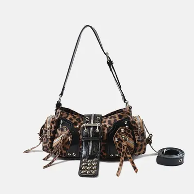 Image de Sac à Main Punk Vintage Y2K Noir avec Rivets