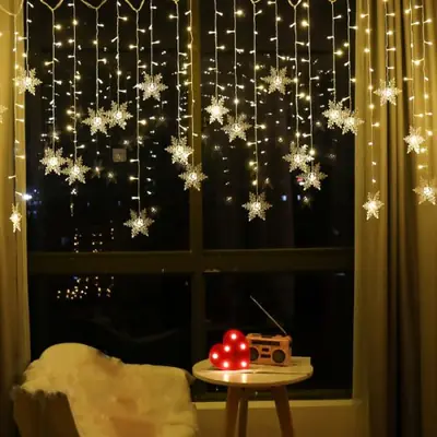 Image de Guirlande LED Flocons de Neige 3,2m - Décoration Noël Féerique