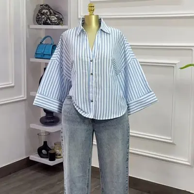 Image de Blouse Femme Automne 2025 - Coupe Large & Taille Haute