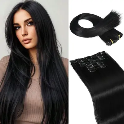 Image de Extensions Capillaires Synthétiques à Clips - Longues & Épaisses