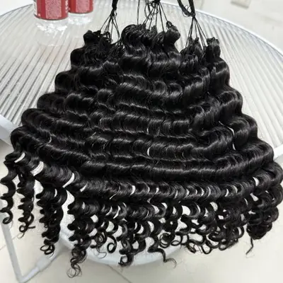 Image de Extensions cheveux humains Jerry Curl avec nœuds miracle