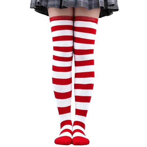 Bild von Sexy Streifen-Overknee-Socken für Frauen – Warm & Modisch