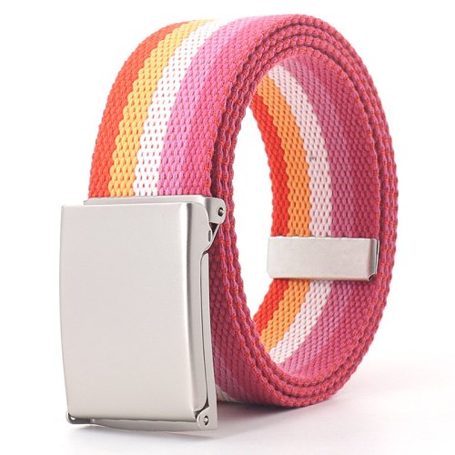Image of Stylish Unisex Canvas Belt with Metal Buckle – Candy Colors for Men, Women & Boys – Premium Quality Fashion Accessory