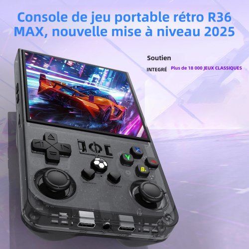 Image of R36Max Open Source Retro Handheld Game Console with RK3326 Chip, 64GB/128GB Storage, 4-inch HD Screen – Portable Pocket Gaming Player for Classic & Modern Games