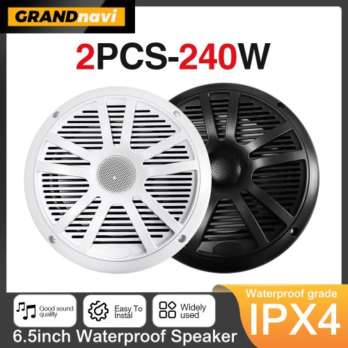 6,5-Zoll-Marine-Lautsprecher, 120 W, wasserdicht, wetterbeständig, Stereo-Bootslautsprecher für Wohnmobile, Yachten, Golfwagen, ATV, UTV, Schiff, Sauna
