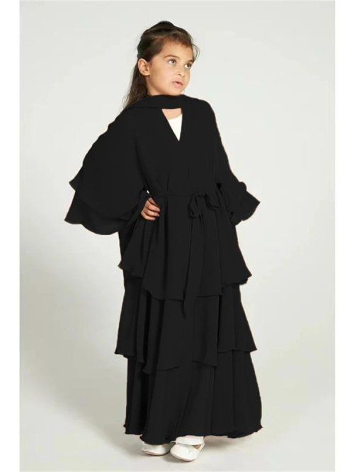 Image de Abaya Enfant en Mousseline de Soie - Robe Musulmane Élégante