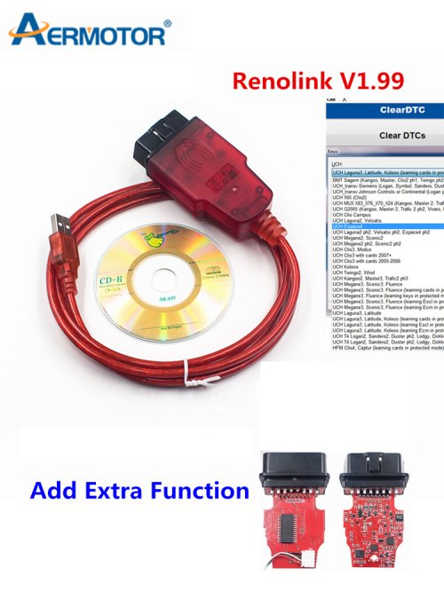 Zdjęcie Profesjonalny Kabel Diagnostyczny OBD2 Renolink v2.11 do Renault – Reset Poduszek Powietrznych, Kodowanie Kluczy i Programowanie ECU