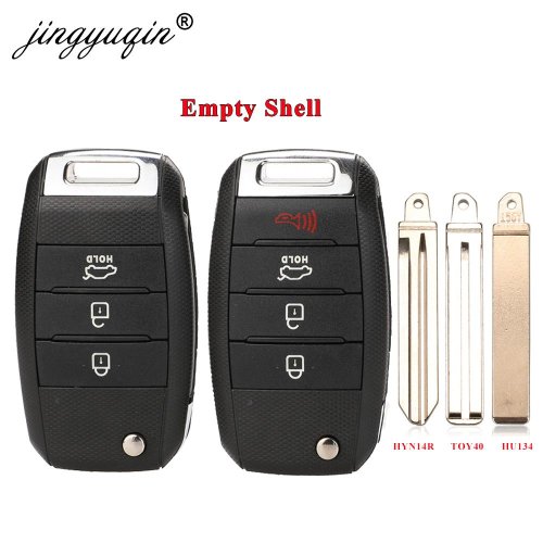 Image of Universal 3-Button Flip Remote Car Key Shell Fob Housing Compatible with Kia Carens, Ceed, Rio, Sportage, Optima, Sorento, Cerato, Soul, Forte, Seltos