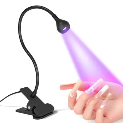 Image de Lampe UV Mini Clip-On pour Ongles en Gel - Séchage Rapide 395nm
