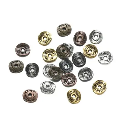 Image de 100 Perles Rondes en Alliage de Bronze Antique pour Bijoux