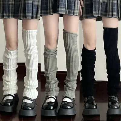 Jambières Lolita Chaudes Blanc & Noir - Y2K