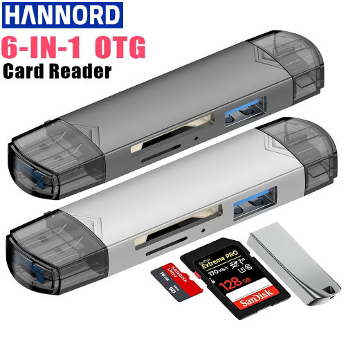 Imagen de Lector de Tarjetas 6 en 1 USB Tipo C - Alta Velocidad 5Gbps